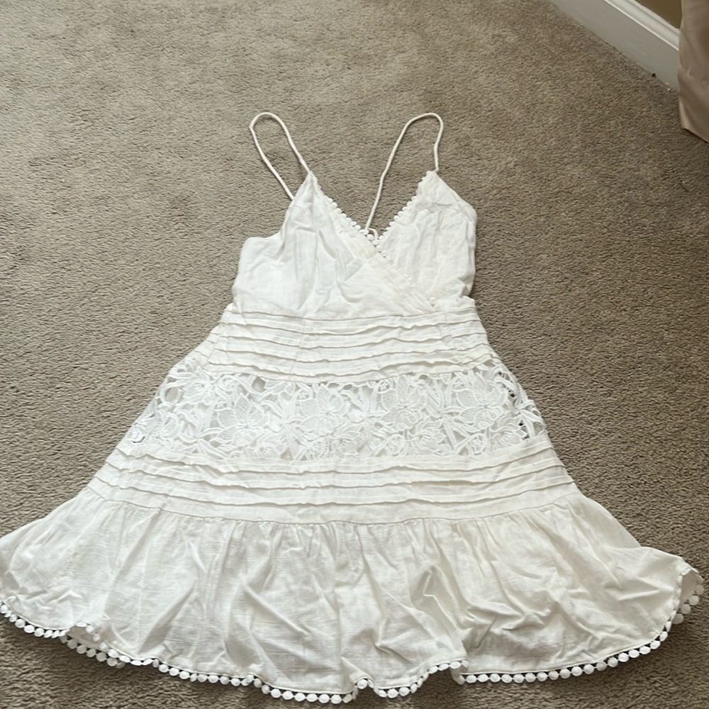 Selfie Leslie White Cotton Dress, Size M
